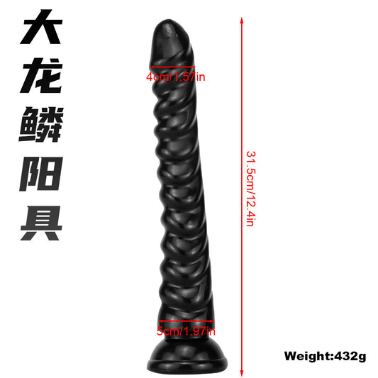 Big dragon scale black slender simulated penis suction cup simulated dildo big penis female masturbator adult products