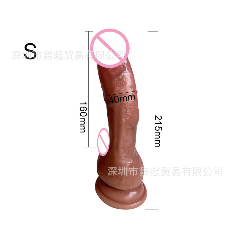 Foreign trade simulation penis soft meat female dildo double-layer silicone dildo sex toys adult products wholesale