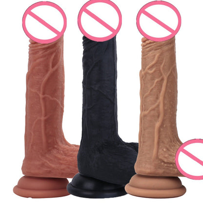 Zhongba Wang liquid silicone simulation penis foreskin female fun fake penis male root jj adult fun masturbator