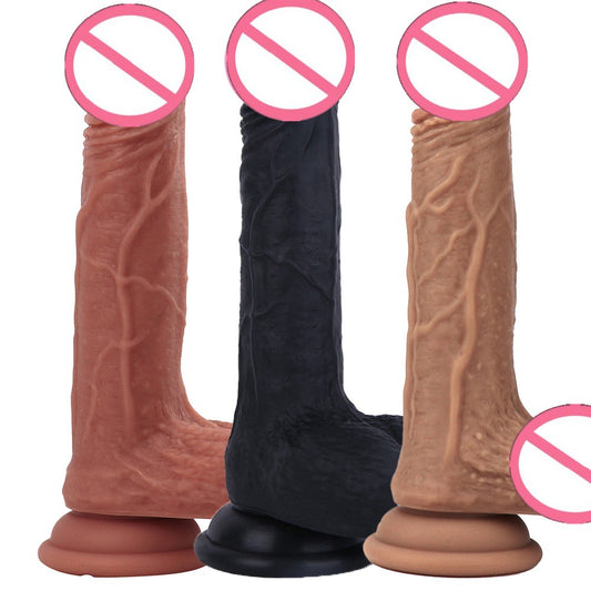 Zhongba Wang liquid silicone simulation penis foreskin female fun fake penis male root jj adult fun masturbator