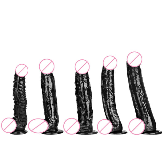 Black Big Dildo Large Thick Super Long Black Big Mac Big Simulation Dildo Stud Anal Plug Fisting Sex Tool