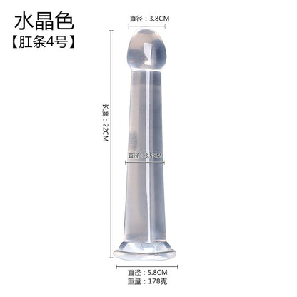 Anal strip transparent silicone crystal simulation large, medium and small female masturbation stick dildo penis sex products