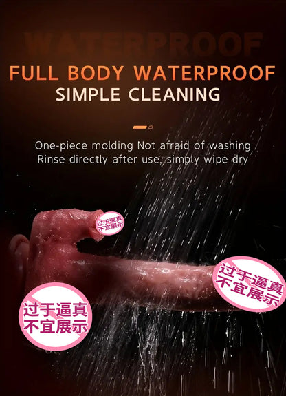 Explosive simulated tongue licking penis electric dildo automatic thrusting soft meat female adult sex products masturbator