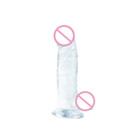 Crystal penis female simulation dildo sex fun masturbator soft manual suction cup sex products adult toys