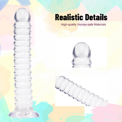 Threaded Unisex Simulation Crystal Transparent Cock Extra Long Extra Thick Dildo Female Lala Products Amazon