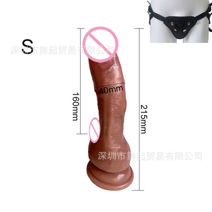 Foreign trade simulation penis soft meat female dildo double-layer silicone dildo sex toys adult products wholesale