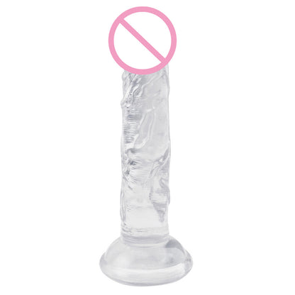 Love Spring Little Prince Egg-free Simulation Transparent Color Crystal Small Dick Adult Masturbator Sucker Dildo