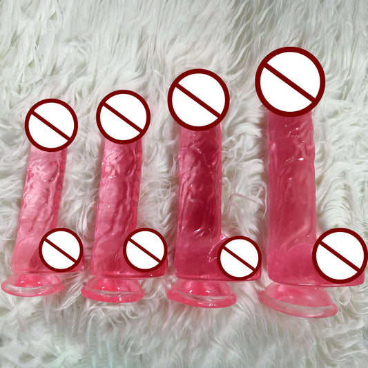 Foreign trade women's simulated penis crystal transparent egg dildo female masturbation device adult sex products
