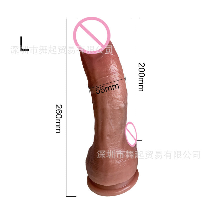 Foreign trade simulation penis soft meat female dildo double-layer silicone dildo sex toys adult products wholesale