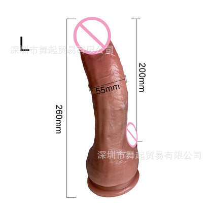 Foreign trade simulation penis soft meat female dildo double-layer silicone dildo sex toys adult products wholesale