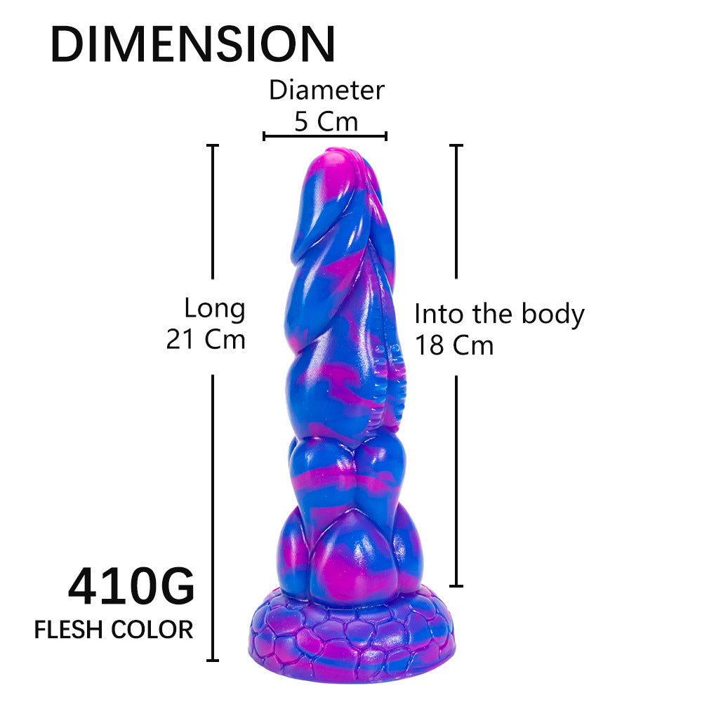 explosion special-shaped mixed-color penis simulation manual dildo liquid silicone adult sex toys masturbator