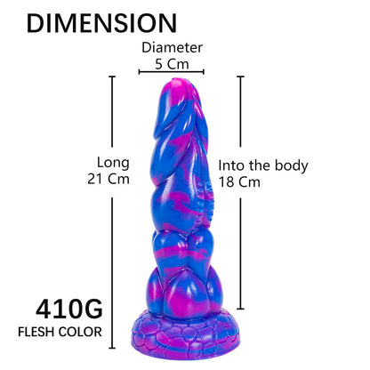 explosion special-shaped mixed-color penis simulation manual dildo liquid silicone adult sex toys masturbator