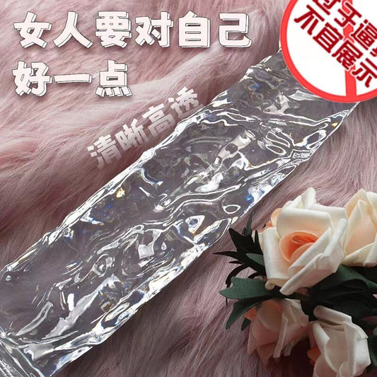 Manufacturers supply transparent penis crystal female masturbator dildo simulation soft manual adult sex toys