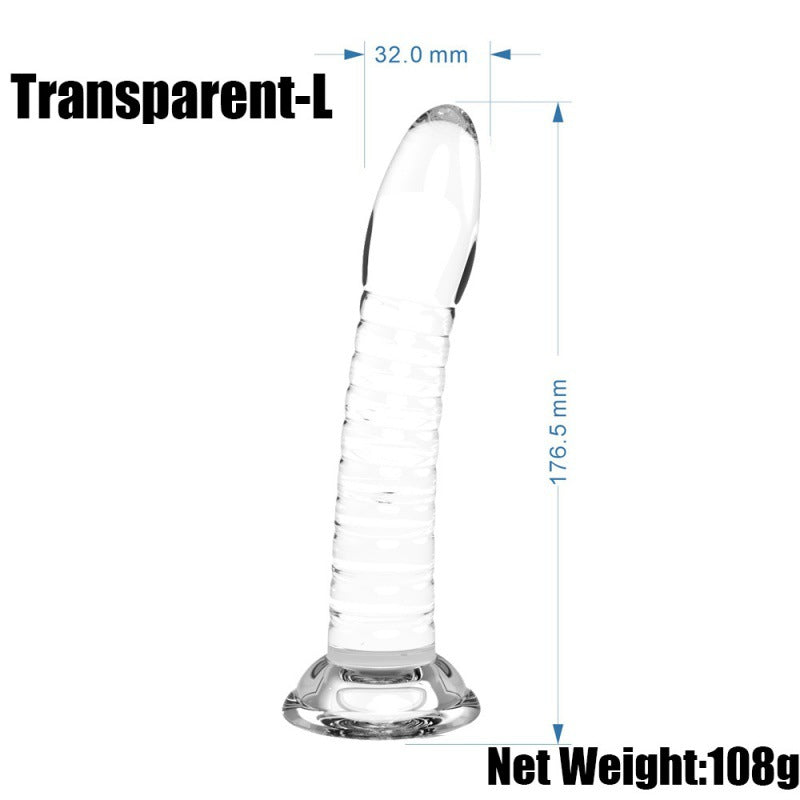 Threaded simulation penis anal plug transparent masturbator crystal dildo jj suction cup penis backyard SM adult products