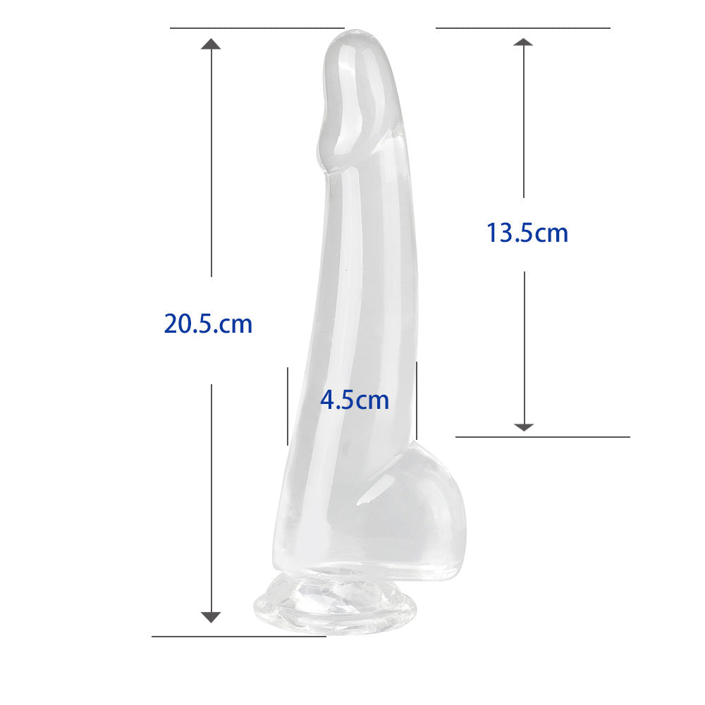 SNAILAGE New Transparent Crystal Leucorrhea Egg Simulation Penis Female Dildo, Sex Products Backyard Anal Plug