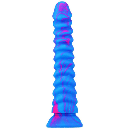 Dragon scale mixed color silicone simulated penis lady with backyard anal plug dildo adult sex products masturbator stick