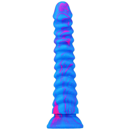 Dragon scale mixed color silicone simulated penis lady with backyard anal plug dildo adult sex products masturbator stick
