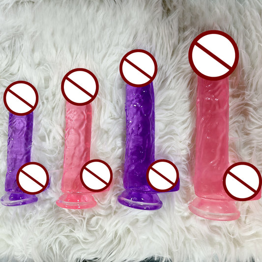 Foreign trade women's simulated penis crystal transparent egg dildo female masturbation device adult sex products