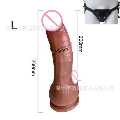 Foreign trade simulation penis soft meat female dildo double-layer silicone dildo sex toys adult products wholesale