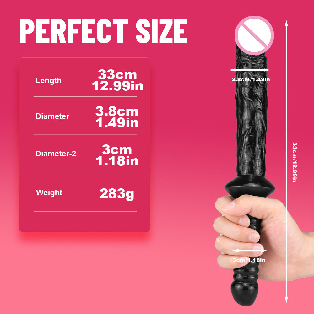 Double-headed sword oversized long handheld simulation double-headed penis lesbian with masturbator stick sex dildo