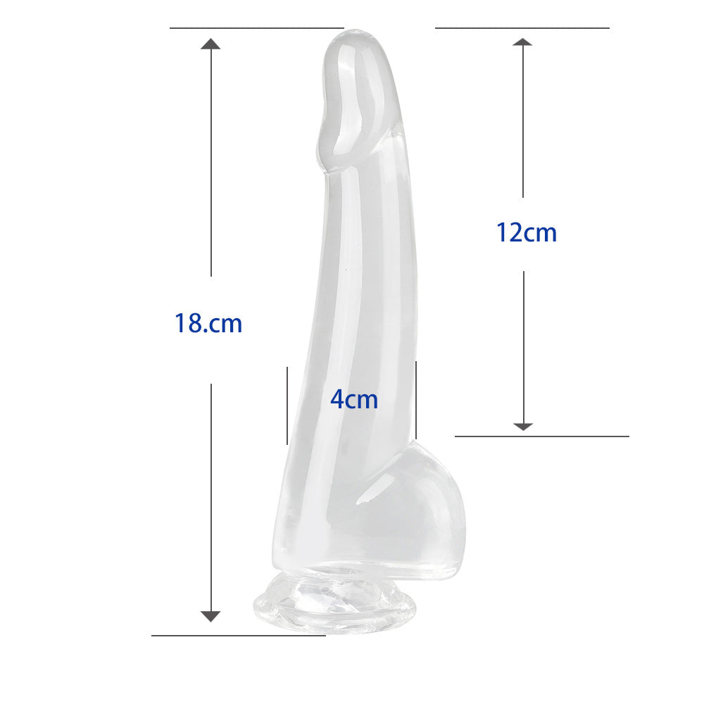 SNAILAGE New Transparent Crystal Leucorrhea Egg Simulation Penis Female Dildo, Sex Products Backyard Anal Plug