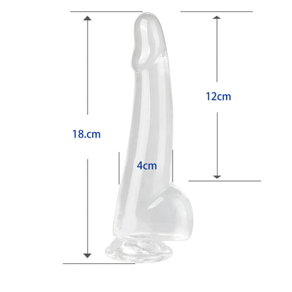 SNAILAGE New Transparent Crystal Leucorrhea Egg Simulation Penis Female Dildo, Sex Products Backyard Anal Plug