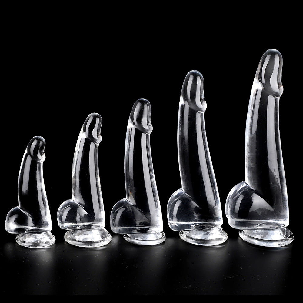 SNAILAGE New Transparent Crystal Leucorrhea Egg Simulation Penis Female Dildo, Sex Products Backyard Anal Plug