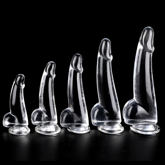 SNAILAGE New Transparent Crystal Leucorrhea Egg Simulation Penis Female Dildo, Sex Products Backyard Anal Plug