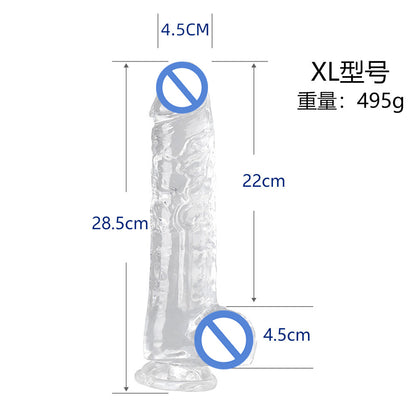 Masturbator female simulated penis sex toys manual dildo phantom transparent crystal TPE foreign trade hot sale