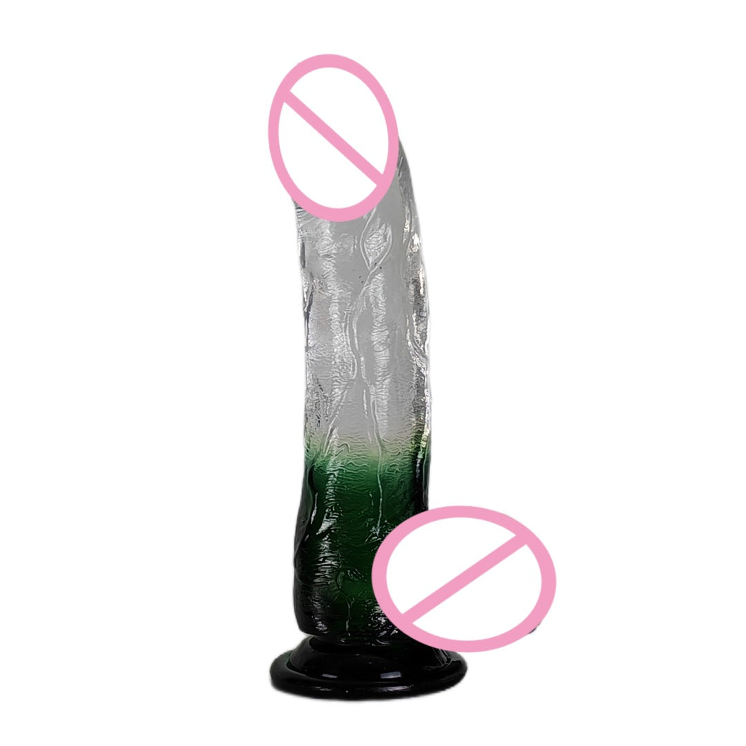 New two-color crystal penis women's realistic anal plug tpe gradual change dildo adult sex products factory