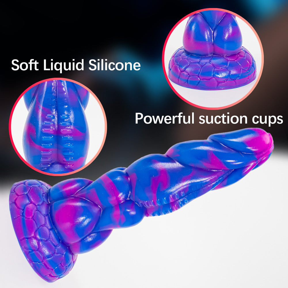 explosion special-shaped mixed-color penis simulation manual dildo liquid silicone adult sex toys masturbator