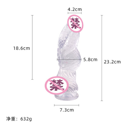 Diao's simulation crystal transparent penis soft meat manual female masturbation stick false penis backyard anal plug sex toys