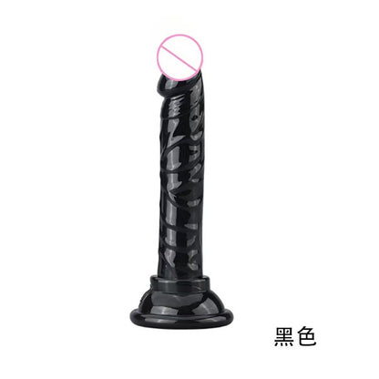 Simulated penis transparent crystal eggless dildo suction cup oversized thick backyard anal plug female masturbation stick