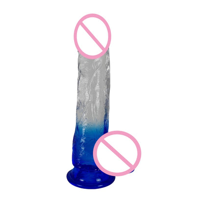 New two-color crystal penis women's realistic anal plug tpe gradual change dildo adult sex products factory