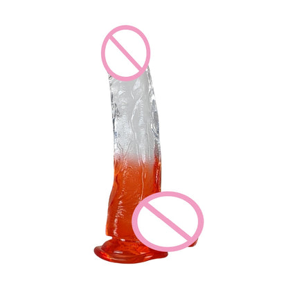 New two-color crystal penis women's realistic anal plug tpe gradual change dildo adult sex products factory