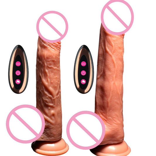 Dildo electric telescopic roman caesar penis soft meat realistic vibrator female masturbator female gun