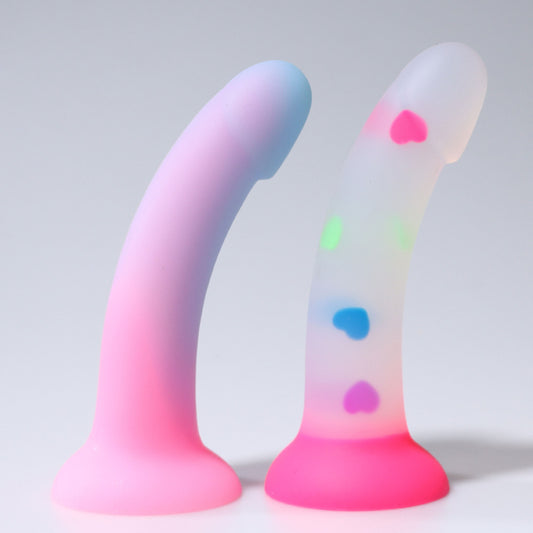 Jelly love luminous egg-free simulated penis male and female orgasm mixed color colorful silicone dildo sex products