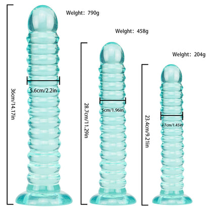 Threaded Unisex Simulation Crystal Transparent Cock Extra Long Extra Thick Dildo Female Lala Products Amazon