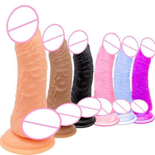 Small penis curved upturned transparent crystal dildo G-spot female dildo PVC simulation penis Dildo