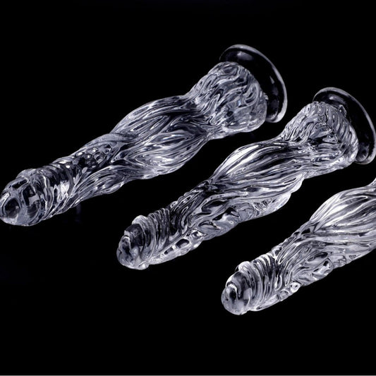 TPE high-transparency crystal simulation penis crocodile dick series female masturbator manual massage stick, sex fake penis