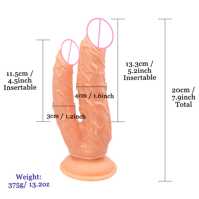 Double Cock Female Soft Meat Size Double Tube Dildo les Lala Female Masturbation G-spot Simulation Dildo