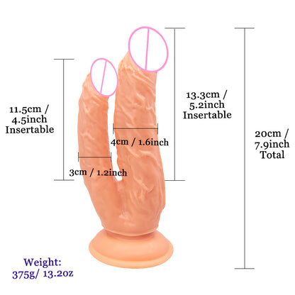 Double Cock Female Soft Meat Size Double Tube Dildo les Lala Female Masturbation G-spot Simulation Dildo