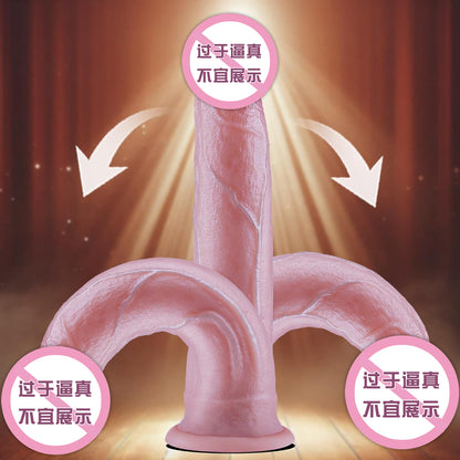 Manual penis female masturbator fake penis soft meat realistic with suction cup liquid silicone simulation adult toy