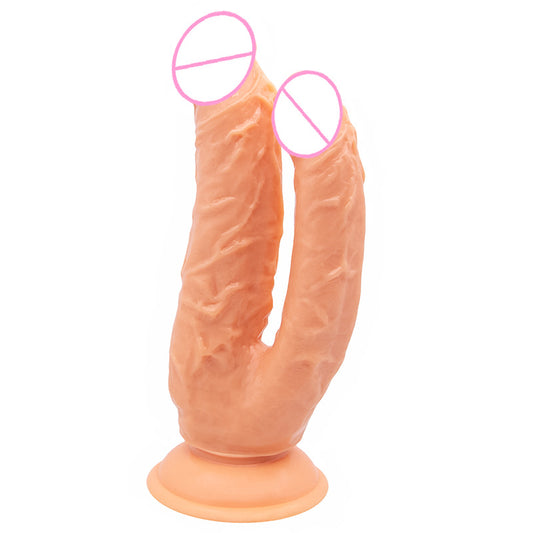 Double Cock Female Soft Meat Size Double Tube Dildo les Lala Female Masturbation G-spot Simulation Dildo