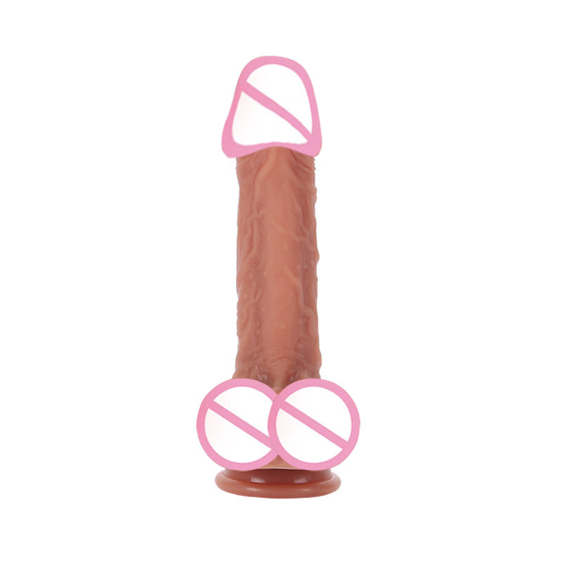 Foreign trade explosion silicone simulation penis electric telescopic plug female masturbator false penis sex toys