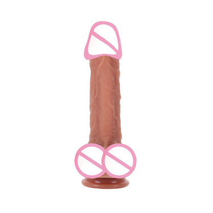 Foreign trade explosion silicone simulation penis electric telescopic plug female masturbator false penis sex toys