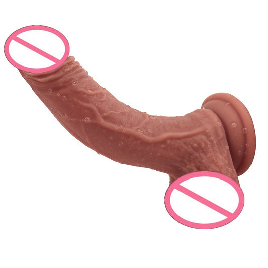 Zhongba Wang liquid silicone simulation penis foreskin female fun fake penis male root jj adult fun masturbator