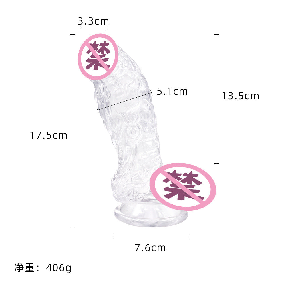 Diao's simulation crystal transparent penis soft meat manual female masturbation stick false penis backyard anal plug sex toys