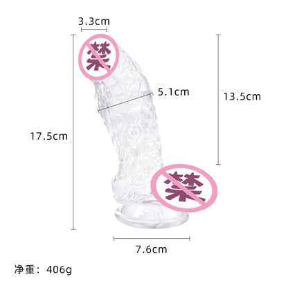 Diao's simulation crystal transparent penis soft meat manual female masturbation stick false penis backyard anal plug sex toys