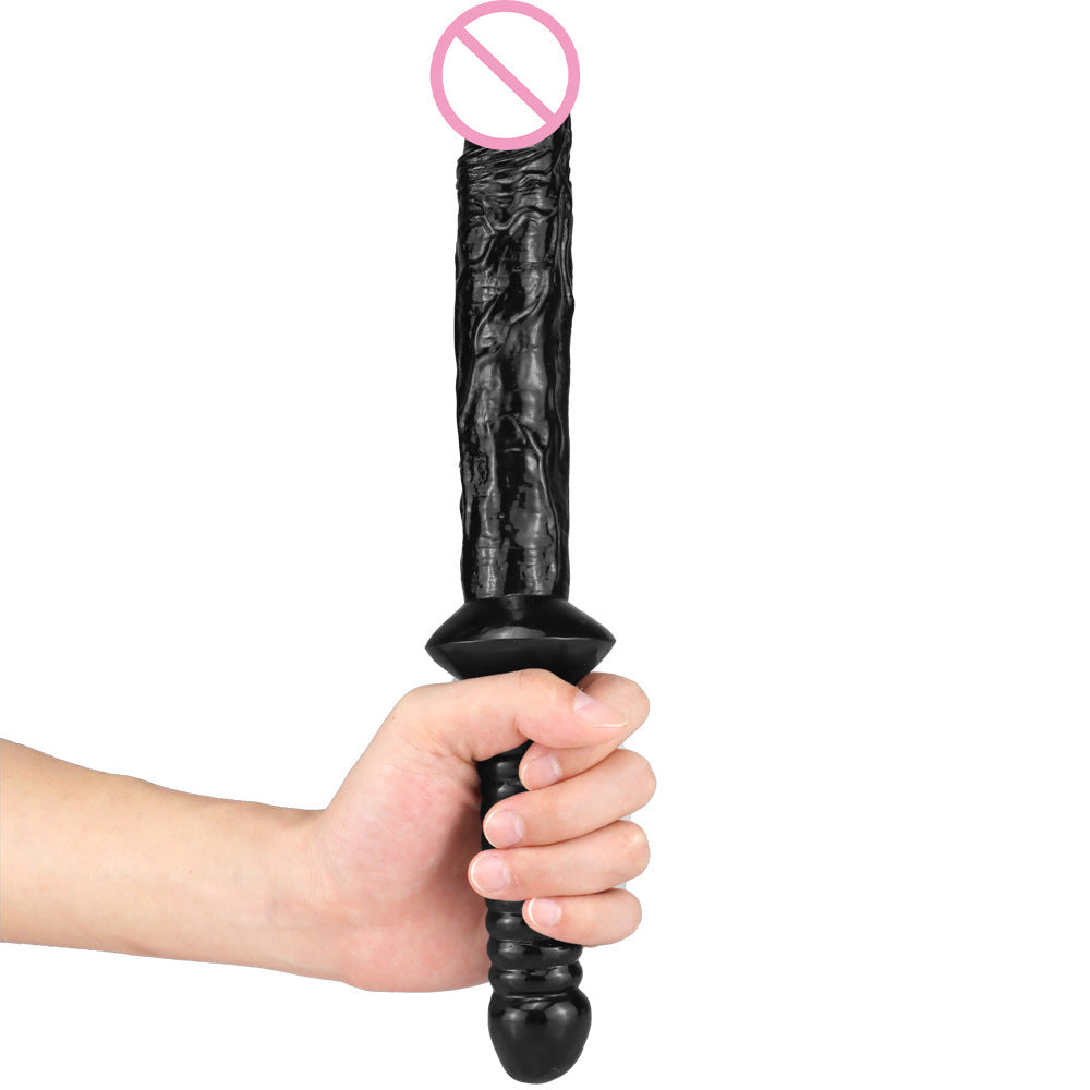 Double-headed sword oversized long handheld simulation double-headed penis lesbian with masturbator stick sex dildo